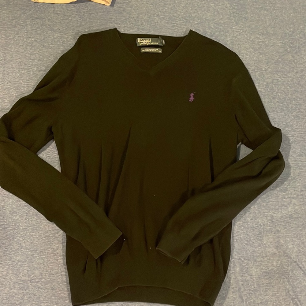 Polo Ralph Lauren black with purple horse crewneck sweater